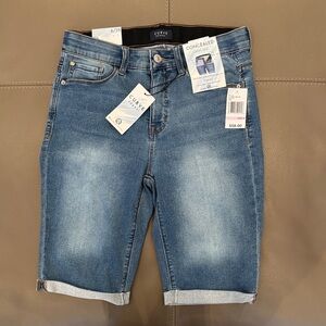 Curve Women's Blue Denim Bermuda Shorts